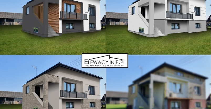 Projekt elewacji, wizualizacje 2D/3D, projekt elewacja domu Kliknięcie w obrazek spowoduje wyświetlenie jego powiększenia